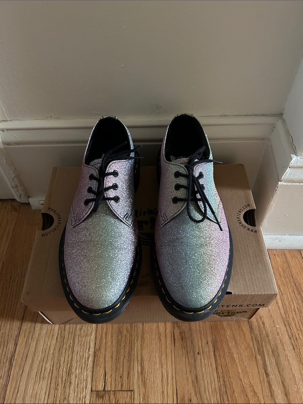 Dr. Martens Iridescent Glitter Oxford Shoes